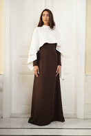 Joanna Andraos Cult Mia X ivory evening gown with elegant front design, perfect for formal occasions and sophisticated events.
