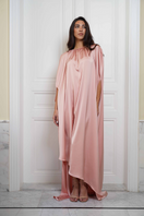 Joanna Andraos Cult Mia X Joanna Andraos soft nude silk gown, front view showcasing elegant design and smooth fabric.
