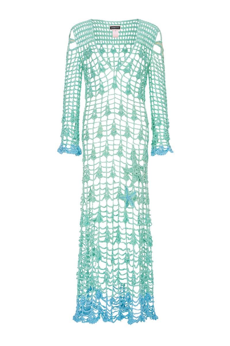 AQUA MARINE HANDMADE MAXI COVER-UP AND DRESS