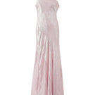 Aisl blush one-shoulder maxi dress featuring a flowing silhouette and elegant design, perfect for formal occasions.