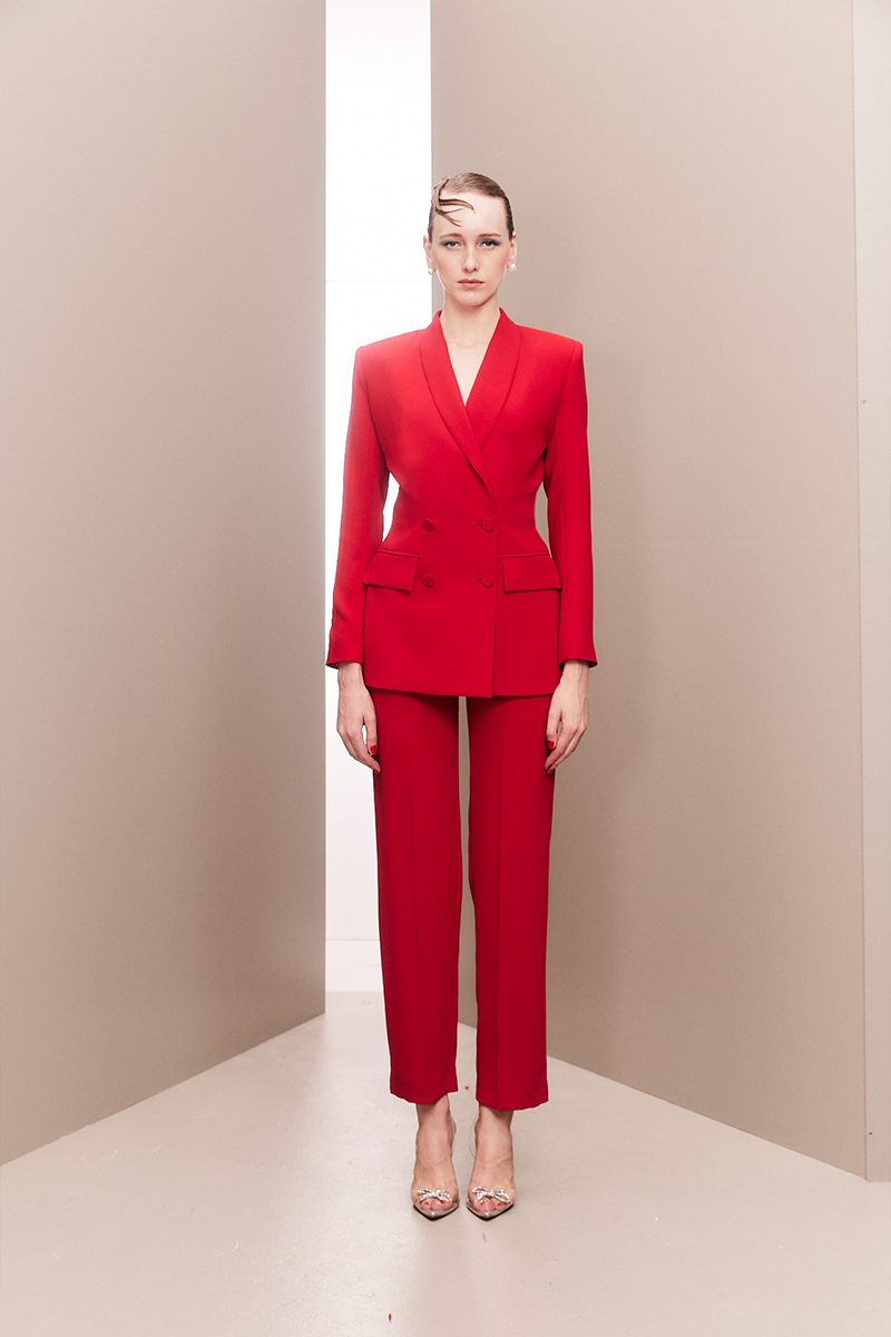 RED HOURGLASS SUIT SET - CULT MIA