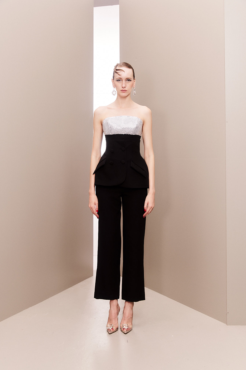 CRYSTAL EMBELLISHED THREE-PIECE ENSEMBLE - CULT MIA