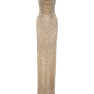 CEM Champagne Illusion gown front view showcasing elegant design, sheer fabric, and intricate detailing for formal occasions.