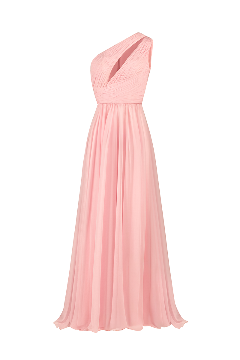 ONE SHOULDER DRESS IN BABY PINK - CULT MIA