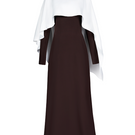 Joanna Andraos ivory cape evening gown with intricate detailing, flowing fabric, and elegant design for formal occasions.