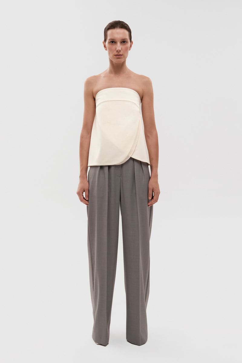 GRAY STRAIGHT PANTS - CULT MIA