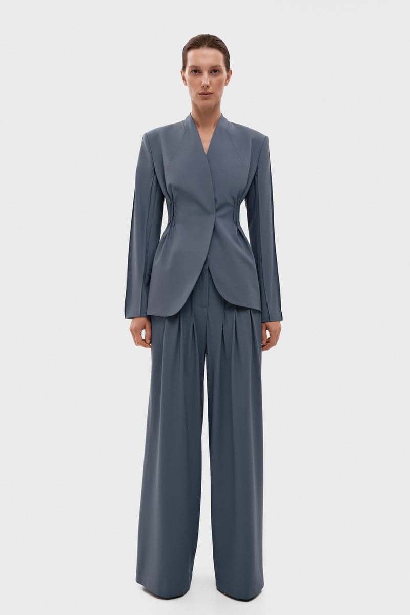 GRAY WIDE LEG PANTS - CULT MIA