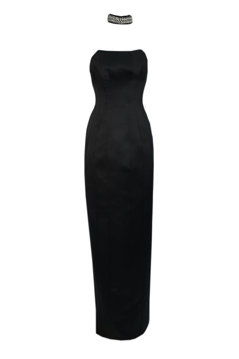 EBONY BLACK EXQUISITE CORSET GOWN - CULT MIA