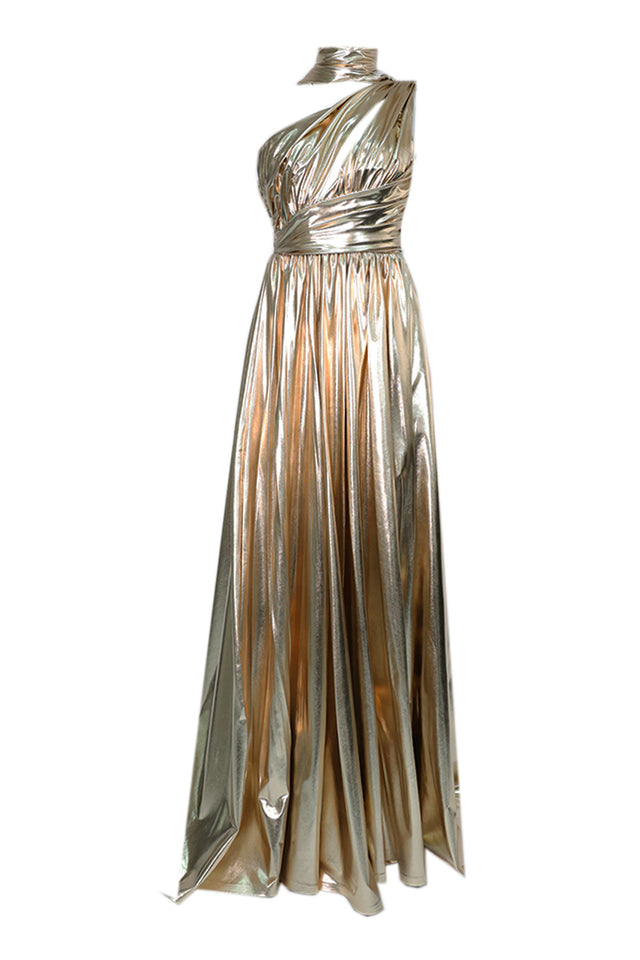Lana Rose Gold Metallic Gown