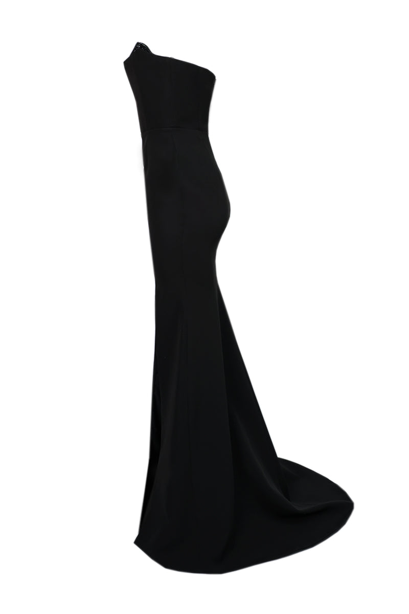 EMBELLISHED NOIR CORSET GOWN - CULT MIA