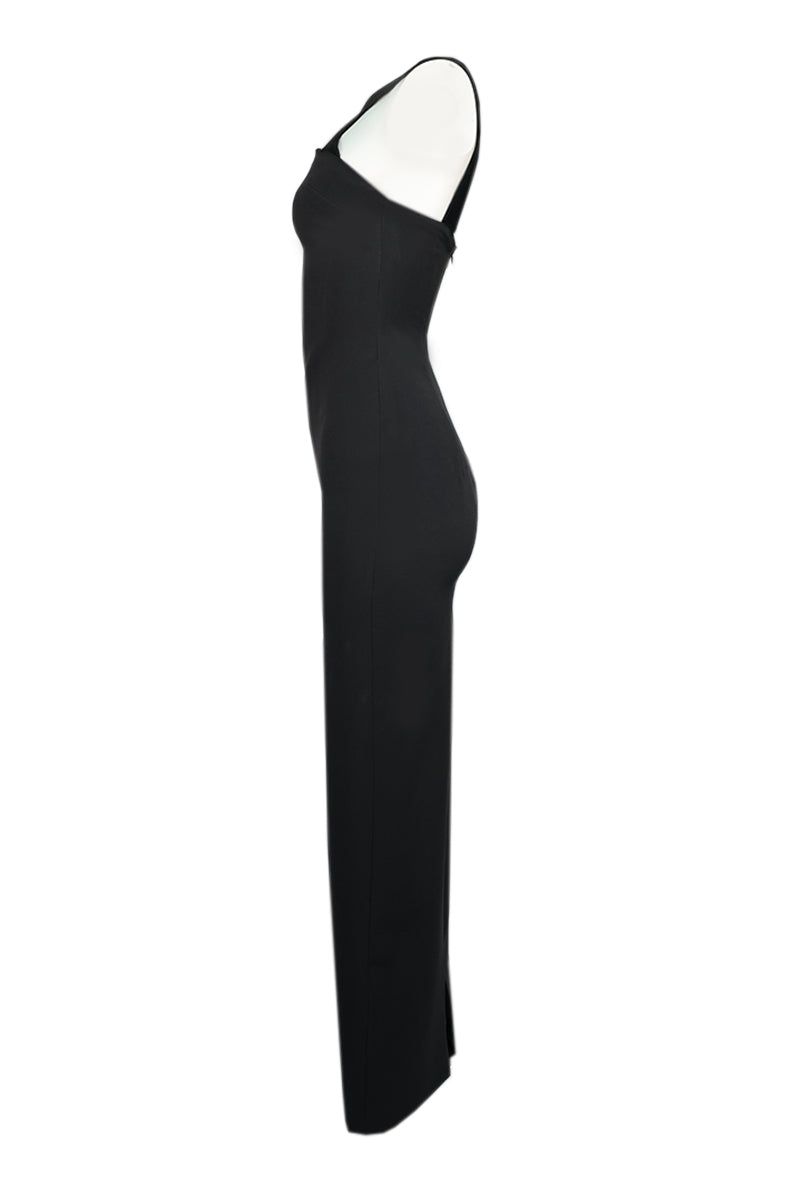 BLACK STONE EMBELLISHED MAXI DRESS - CULT MIA