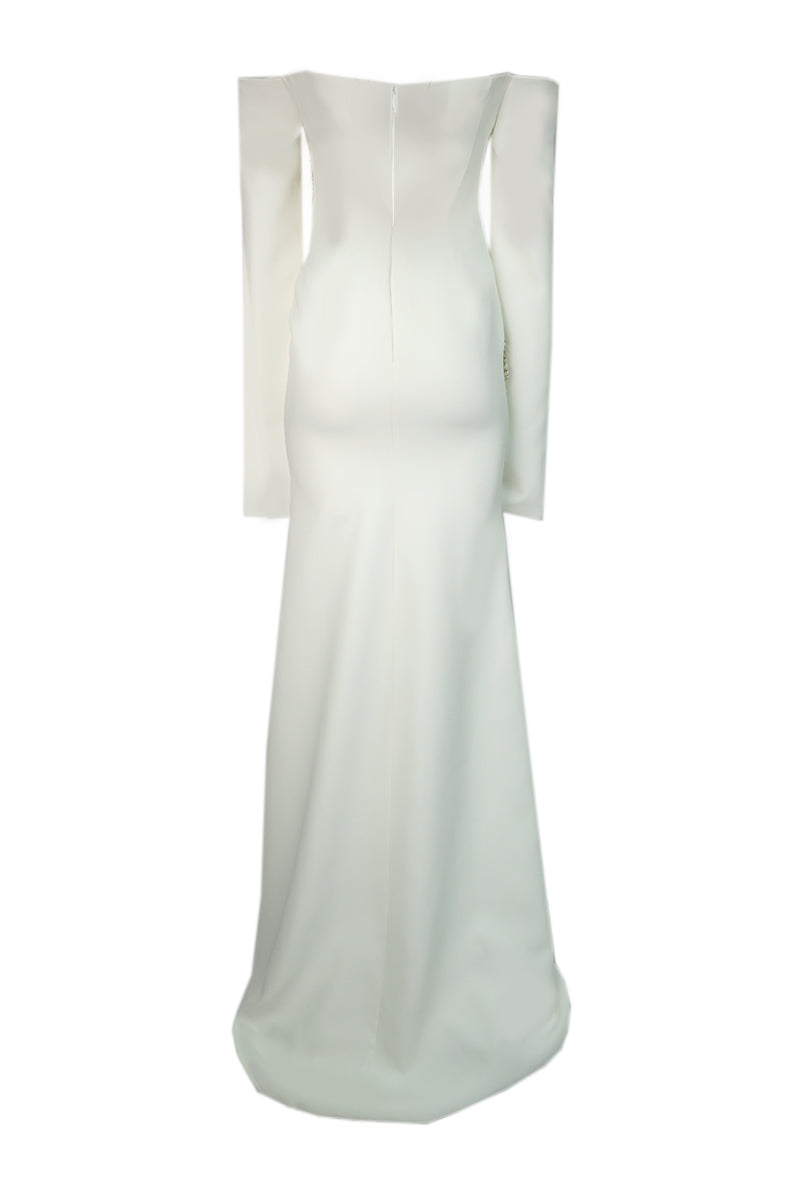 CRYSTAL EMBELLISHED OFF-SHOULDER BRIDAL GOWN - CULT MIA