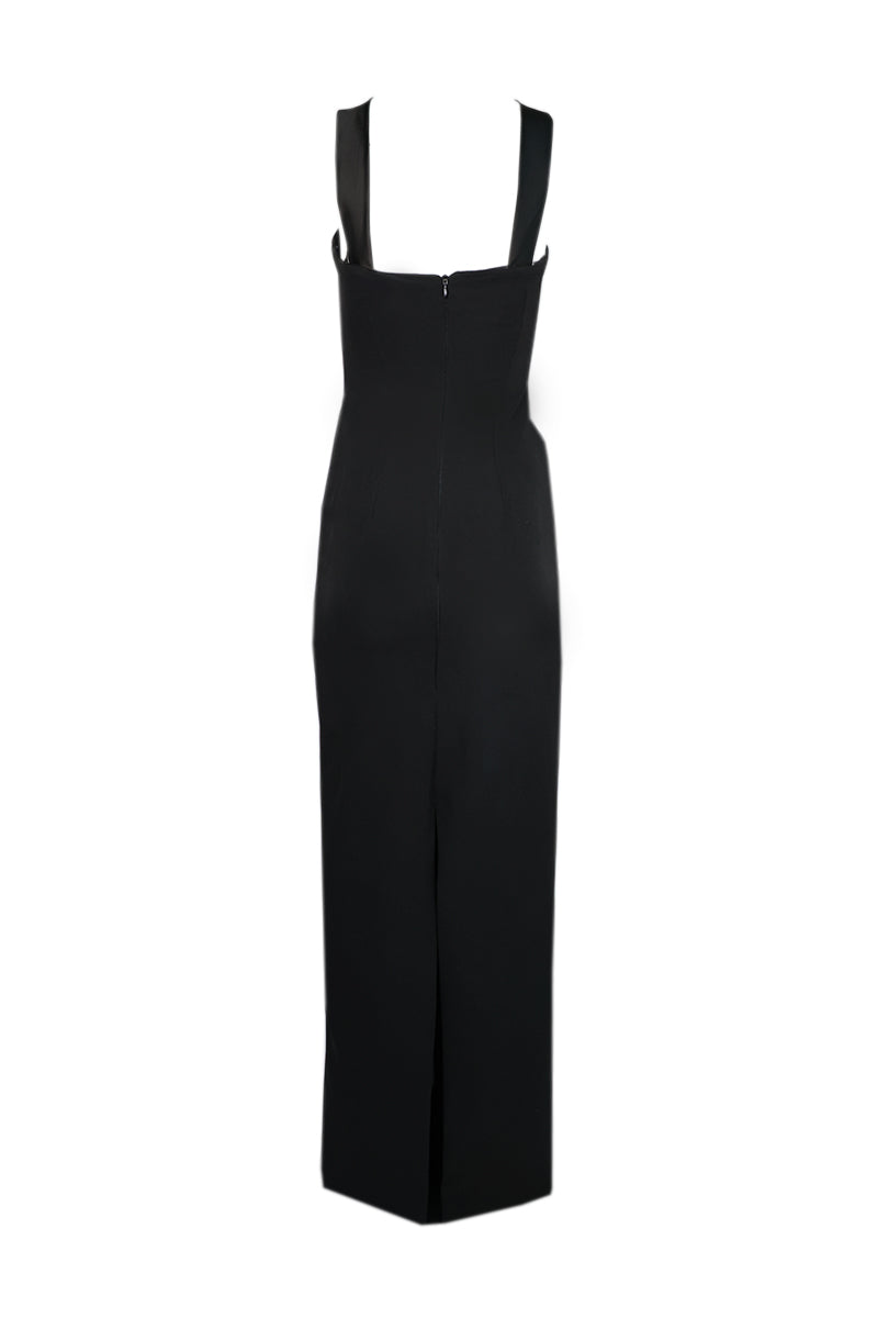 BLACK STONE EMBELLISHED MAXI DRESS - CULT MIA