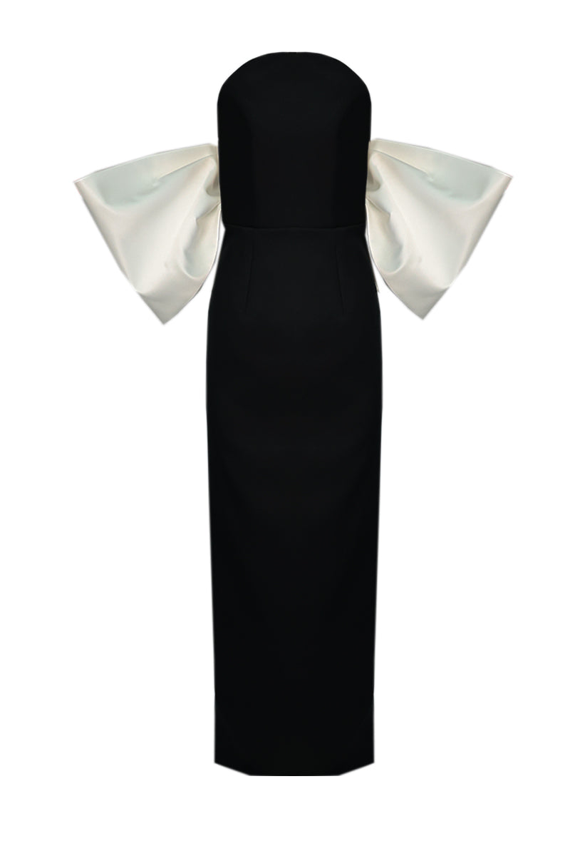 IVORY-SLEEVED CIRCULAR BODICE DRESS - CULT MIA