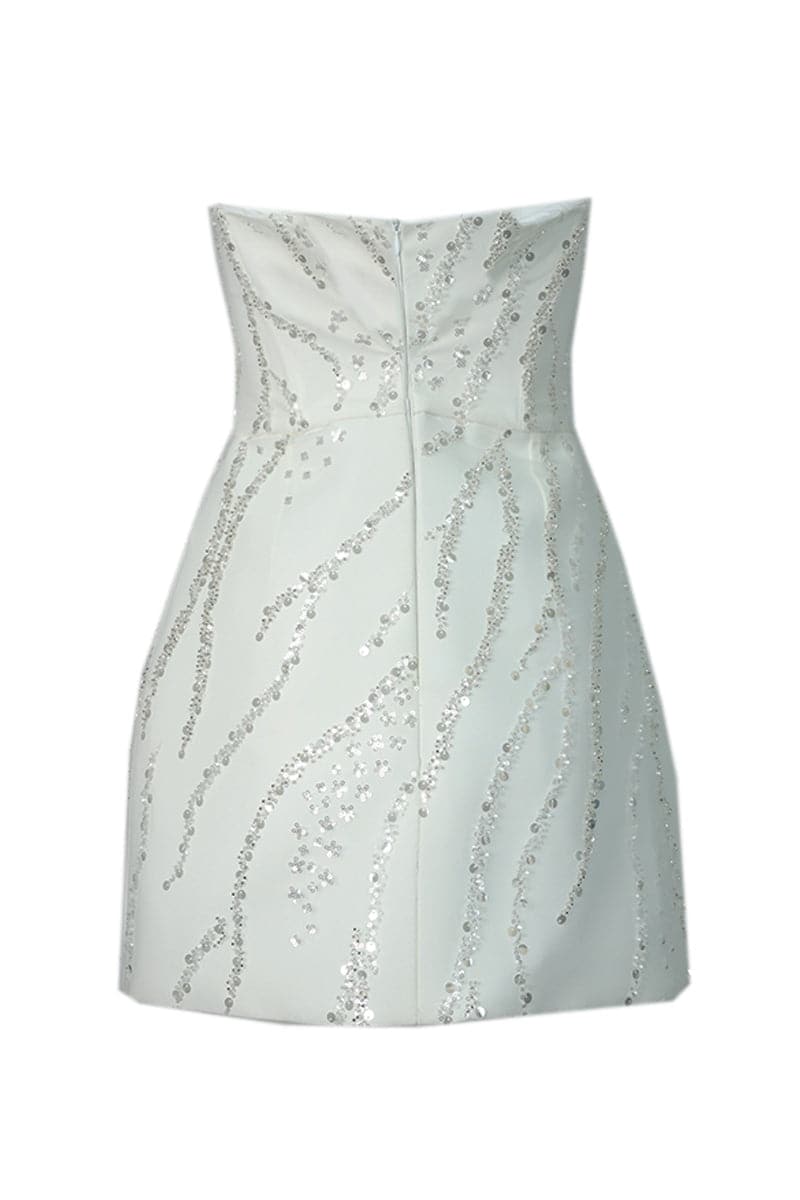 FULLY EMBROIDERED SHORT CORSET DRESS - CULT MIA