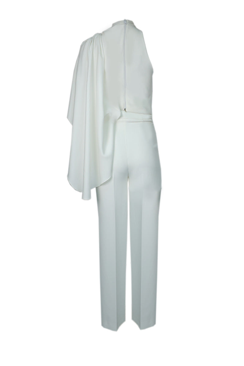 ASYMMETRICAL ONE-SHOULDER DRAPED BRIDAL TWO-PIECE SET - CULT MIA