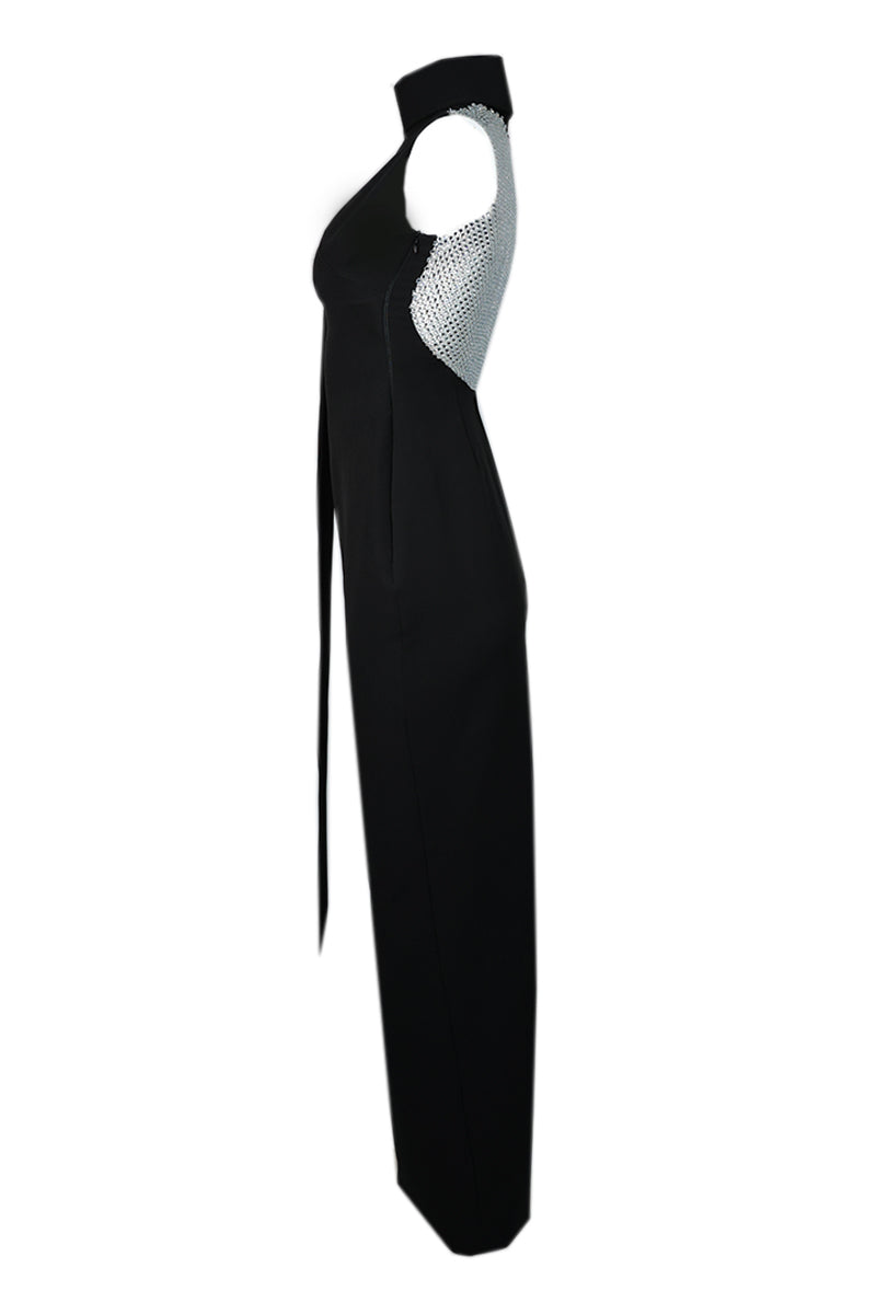 DAZZLING CRYSTAL-ADORNED BACK EVENING GOWN - CULT MIA