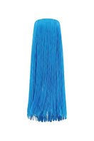 Valenciani CULT MIA X VALENCIANI all-over fringe midi dress displayed on a model with vibrant green background.