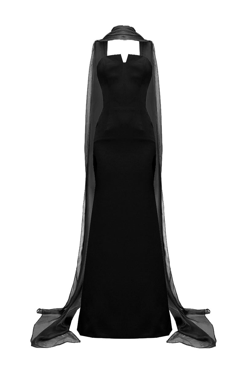 BLACK STRAPLESS CORSET DRESS WITH FLATTERING FRONT DETAIL - CULT MIA