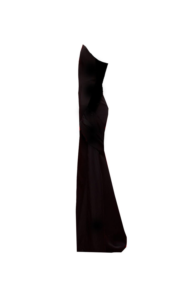 BLACK STRAPLESS CORSET DRESS WITH FLATTERING FRONT DETAIL - CULT MIA