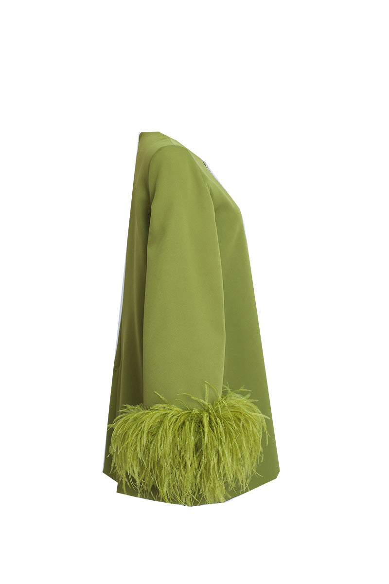 SHORT ANISE WITH CRYSTAL EMBELLISHMENTS IN ANISE GREEN - CULT MIA