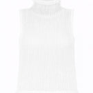 DELEGAN soft skin sheer knit top displayed on a ghost mannequin, showcasing lightweight, fitted design perfect for layering or casual wear.