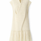 Textured knit vest from DELEGAN displayed on a ghost mannequin, showing front view with detailed knit pattern.