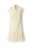 Textured knit vest from DELEGAN displayed on a ghost mannequin, showing front view with detailed knit pattern.
