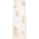 Front view of DELEGAN brass bloom midi dress on a ghost mannequin, showcasing the elegant floral design and midi length.