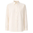 Milk textured shirt by DELEGAN displayed on a ghost mannequin, showing the front view with detailed fabric texture.