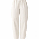 Gray-beige structure pants by DELEGAN displayed on a ghost mannequin, showing the fit and design details of the stylish pants.