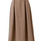 DELEGAN wool midi skirt displayed on a ghost mannequin, showcasing its elegant length and soft fabric texture.