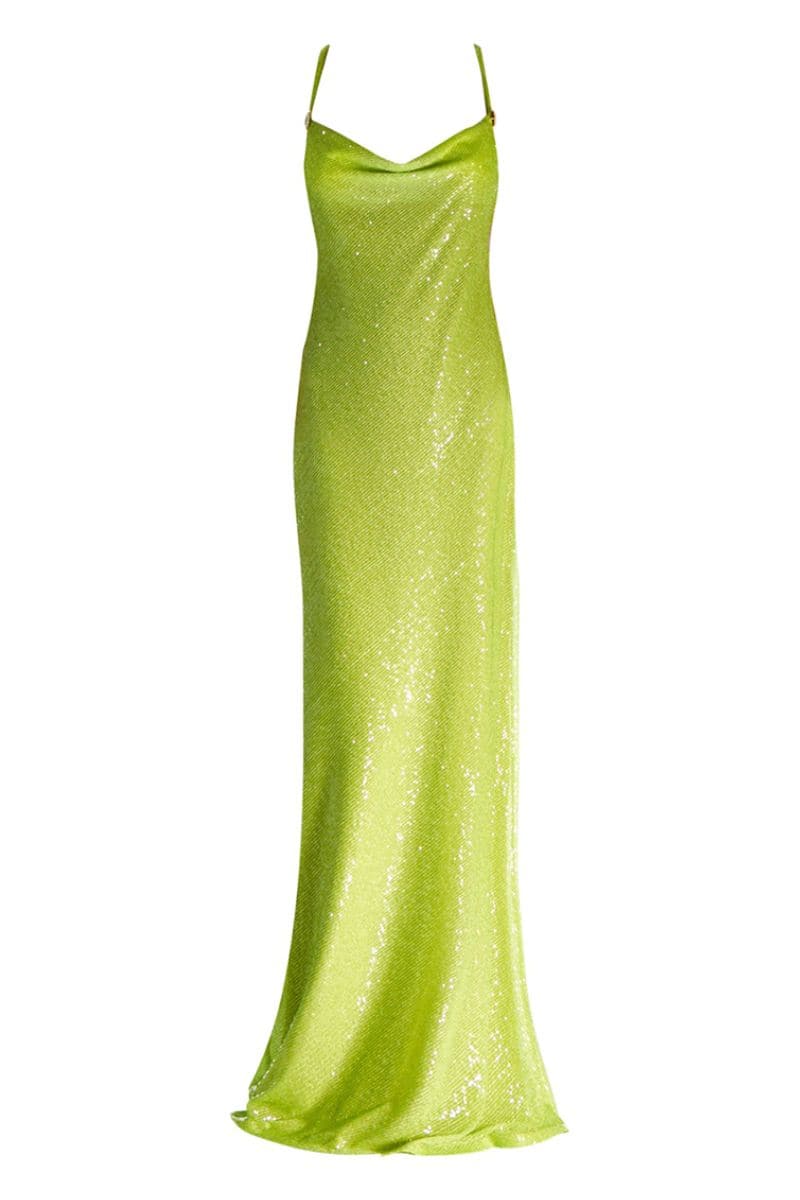 AURE GOLD TRIM GLAM MAXI DRESS | Gigii's | CULT MIA