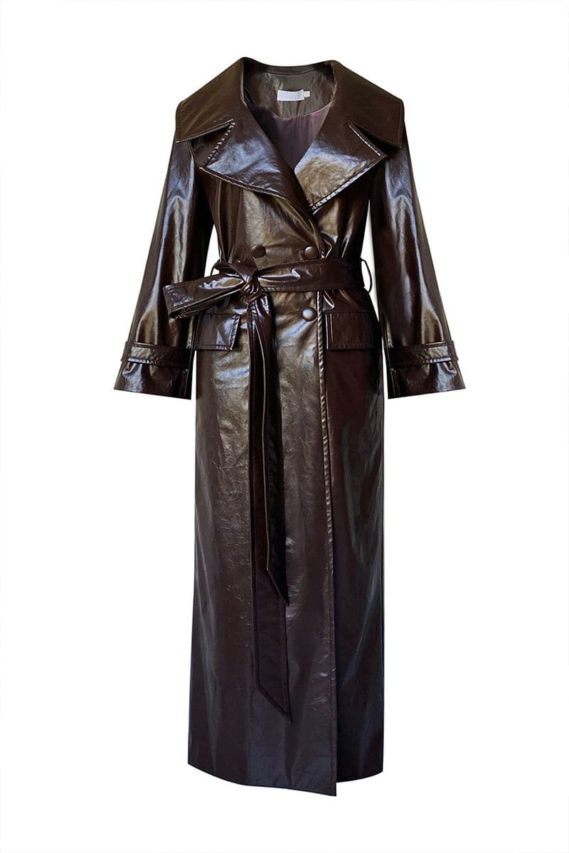 GABRIELLE FAUX LEATHER TRENCH COAT | Gigii's | CULT MIA
