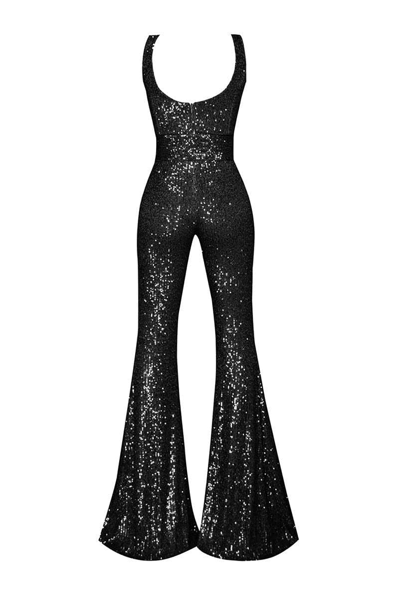 RIKA SEQUIN FLARE JUMPSUIT | Gigii's | CULT MIA