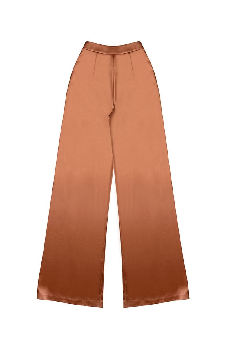 VIVIENNE BROWN SATIN PANTS | Gigii's | CULT MIA