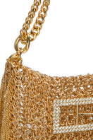 Silvia Gnecchi gold Rodeo shoulder bag with sleek design and gold-tone finish, shown in the image.