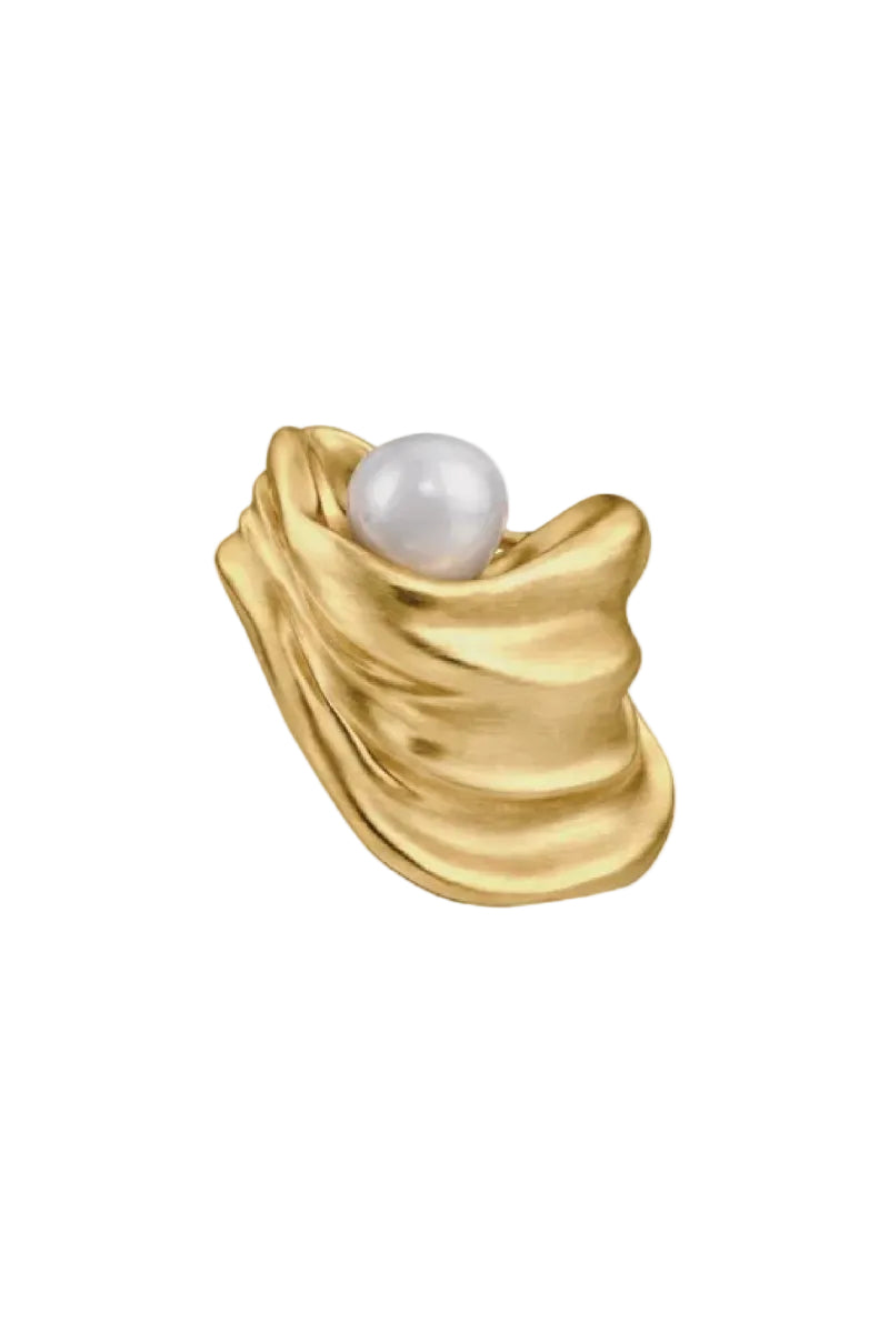 Gold and white Gravity Ear Cuff earrings by Jude Benhalim, featuring sleek, modern design for stylish ear jewelry.