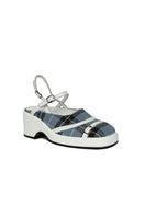 Baby blue combined Mary Jane heels by Gvasalia, featuring white and grey accents, size EU 36, with classic strap design.