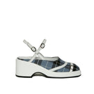 Gvasalia baby blue combined Mary Jane heels with white and grey accents, size EU 36, stylish and comfortable for casual or formal wear.