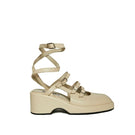 Gvasalia beige Mary Jane platform heels with chunky soles and classic strap design, size EU 36, on a neutral background.