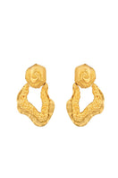 Gold Jude Benhalim HERA earrings featuring elegant design, showcased on a neutral background.