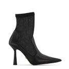 Black ANNA heeled boots by House of Atana, stylish ankle-length boots with pointed toes and block heels, size EU 35.