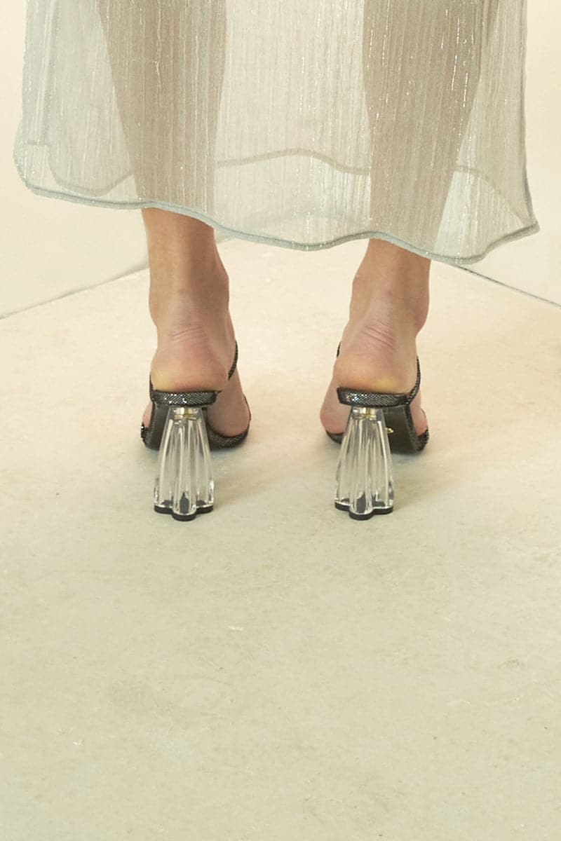 FIORELLINI BLACK DISCO GLASS MULES | House of Atana | CULT MIA