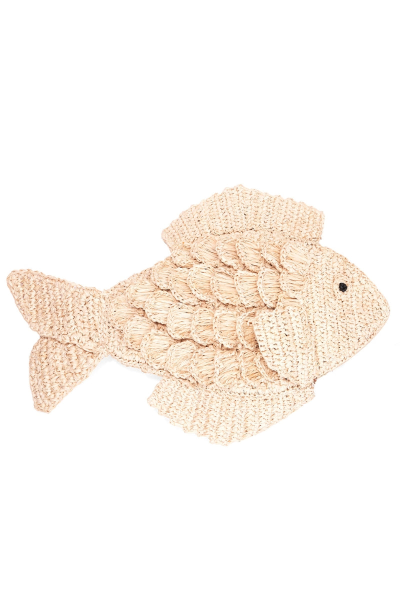 Emm Kuo Humuhumu clutch in natural color, stylish leather accessory with sleek design and textured surface.