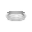 Matte platinum Huna band ring by EDXÚ, showcasing sleek design and fine craftsmanship, perfect for elegant wear.