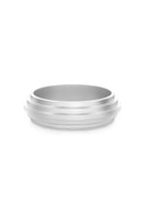 Matte platinum Huna band ring by EDXÚ, showcasing sleek design and fine craftsmanship, perfect for elegant wear.