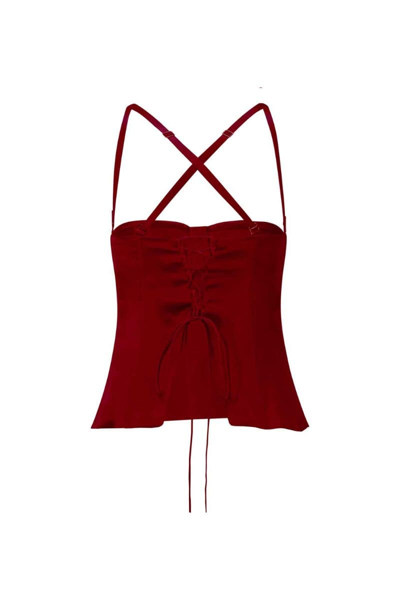 AMIRA CHERRY RED BUSTIER | Idáh | CULT MIA