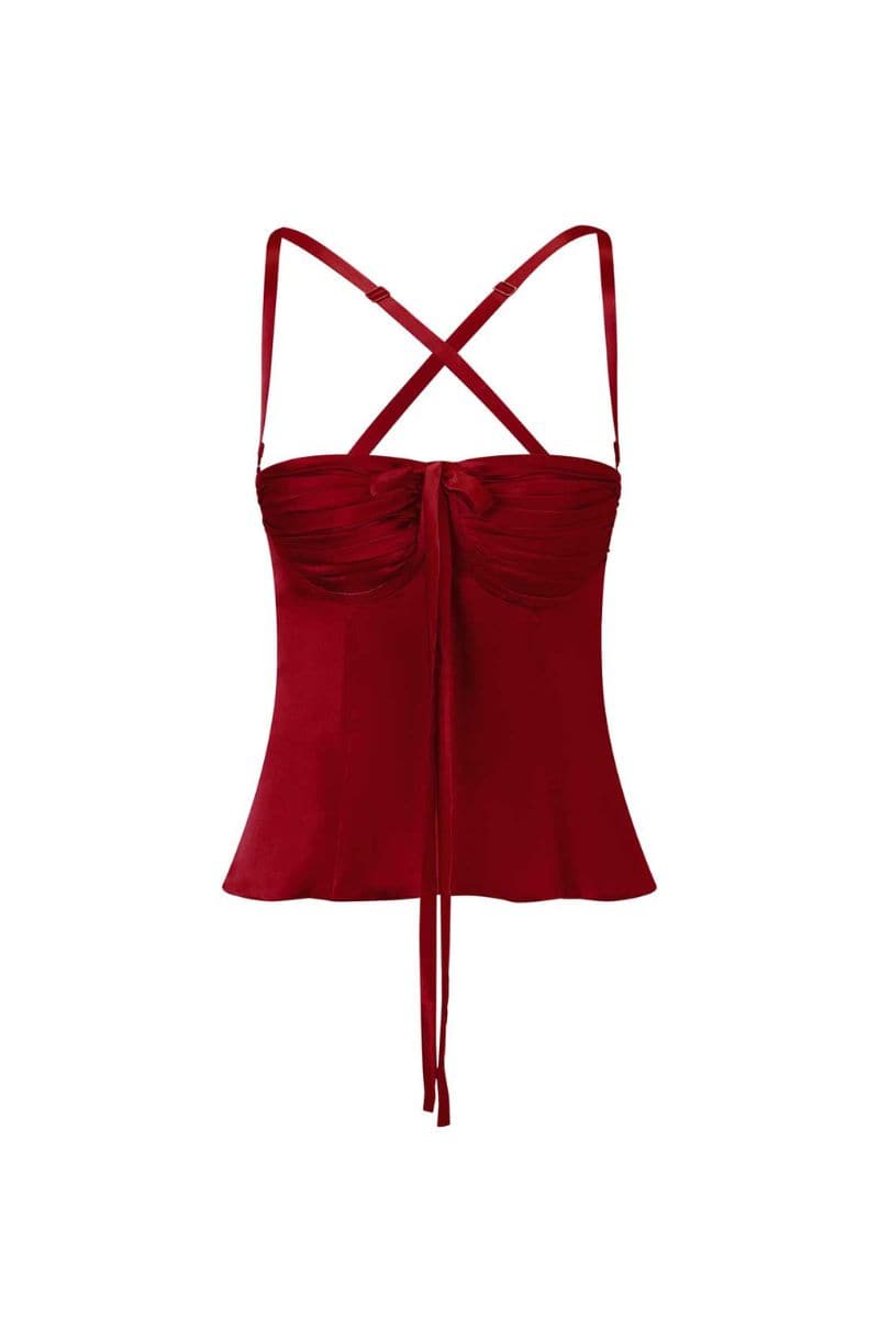 AMIRA CHERRY RED BUSTIER | Idáh | CULT MIA