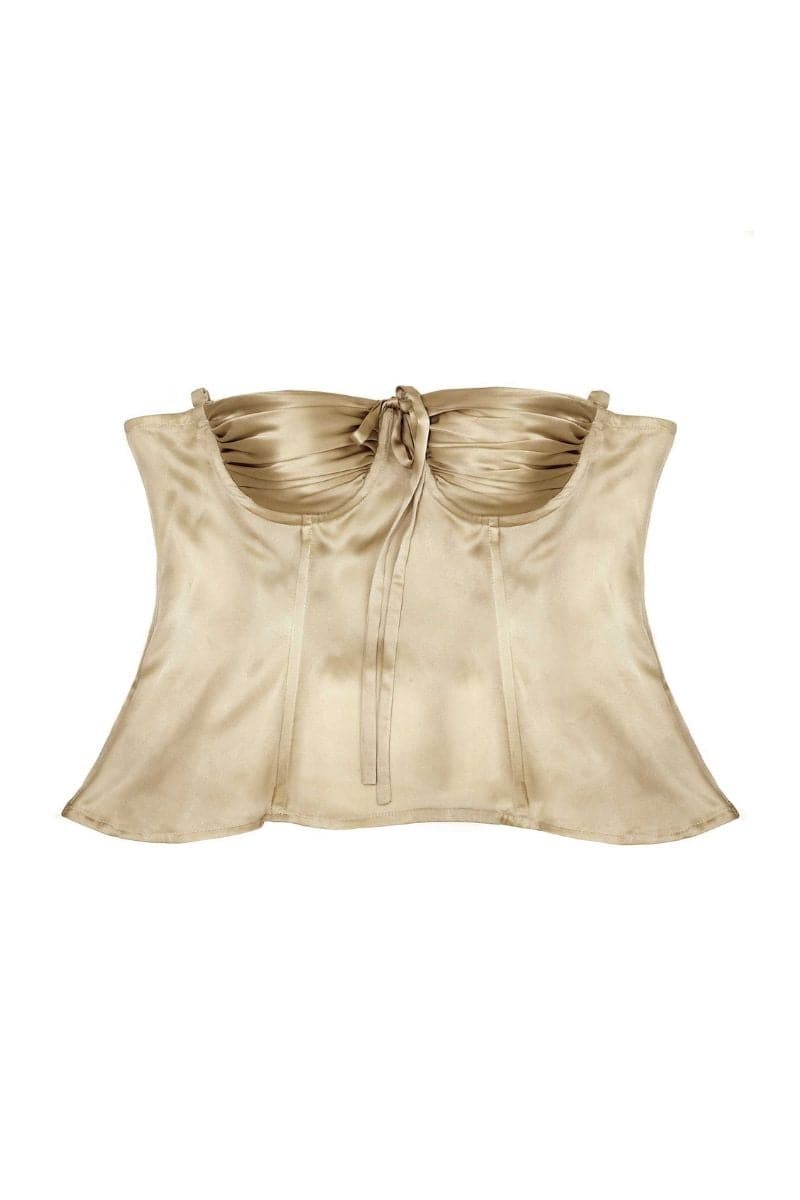 CHINCHILLA SILK AMIRA BUSTIER TOP | Idáh | CULT MIA